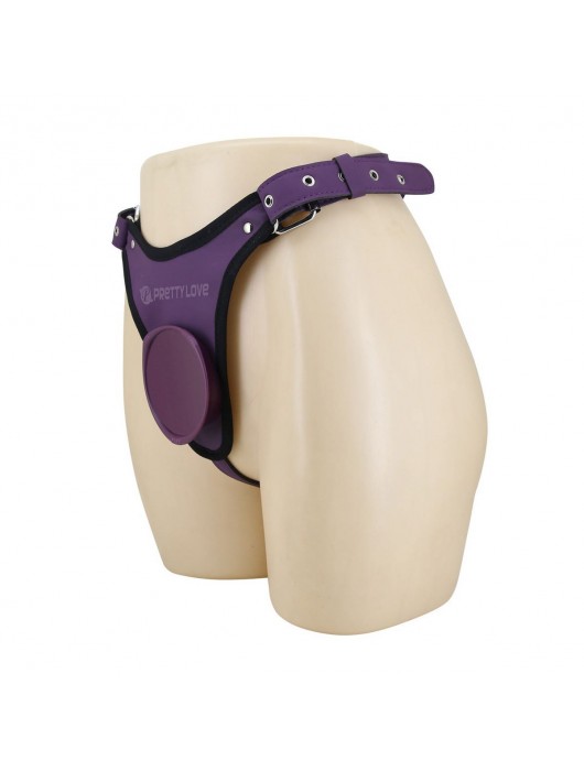 Фиолетовые трусики харнесс с платформой Caludio III - Baile - купить с доставкой в Брянске
