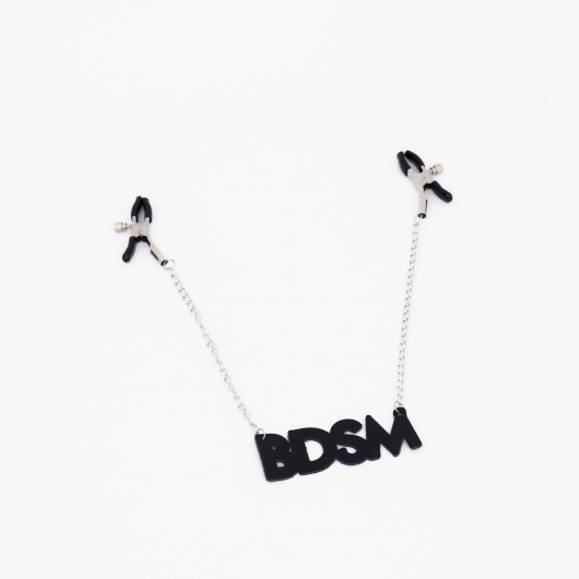 Зажимы на соски с кожаной подвеской BDSM - Crazy Handmade - купить с доставкой в Брянске