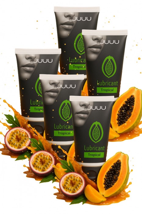 Набор из 5 съедобных лубрикантов JUJU со вкусом тропических фруктов - JuJu - купить с доставкой в Брянске Набор из 5 съедобных лубрикантов JUJU со вкусом тропических фруктов - JuJu - купить с доставкой в Брянске