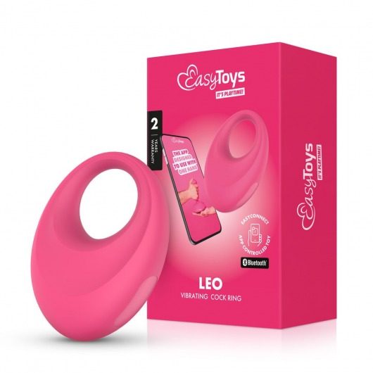 Розовое интерактивное эрекционное виброкольцо Leo - Easy toys - в Брянске купить с доставкой