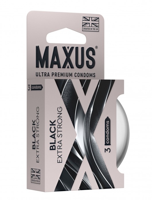 Черные утолщенные презервативы MAXUS Extra Strong с железным кейсом - 3 шт. - Maxus - купить с доставкой в Брянске