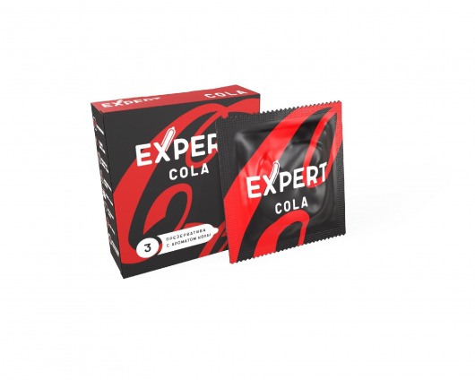 Презервативы с ароматом колы Expert Cola - 3 шт. - Expert - купить с доставкой в Брянске