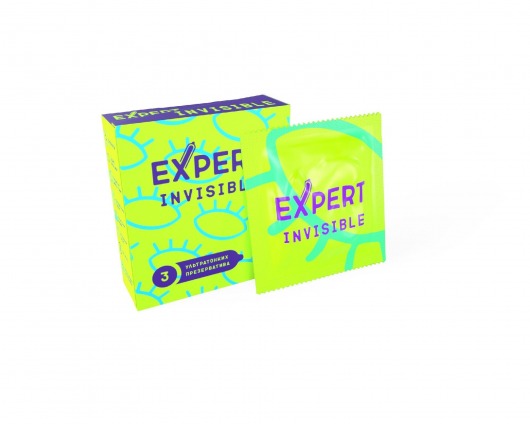 Ультратонкие презервативы Expert Invisible - 3 шт. - Expert - купить с доставкой в Брянске