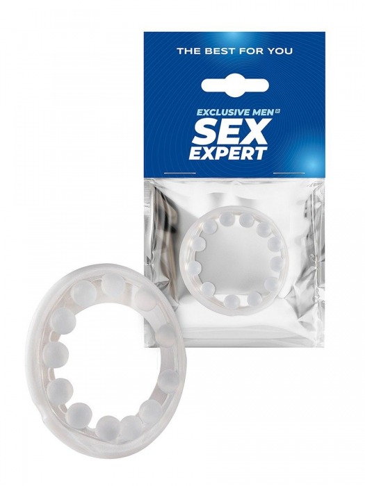 Эрекционное кольцо со стимулирующими шариками на поверхности - Sex Expert - в Брянске купить с доставкой
