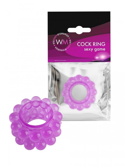 Лиловое эрекционное кольцо с 2 рядами стимулирующих шариков - Erowoman-Eroman - в Брянске купить с доставкой