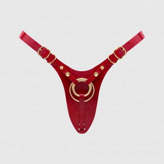 Красный пояс для фиксации насадок Strap-On-Me Leatherette Harness Fabulous - Strap-on-me - купить с доставкой в Брянске