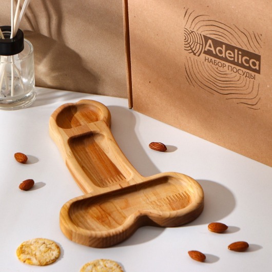 Деревянное блюдо для подачи в форме члена (25 х 16,5 х 1,7 см) - Сима-Ленд - купить с доставкой в Брянске