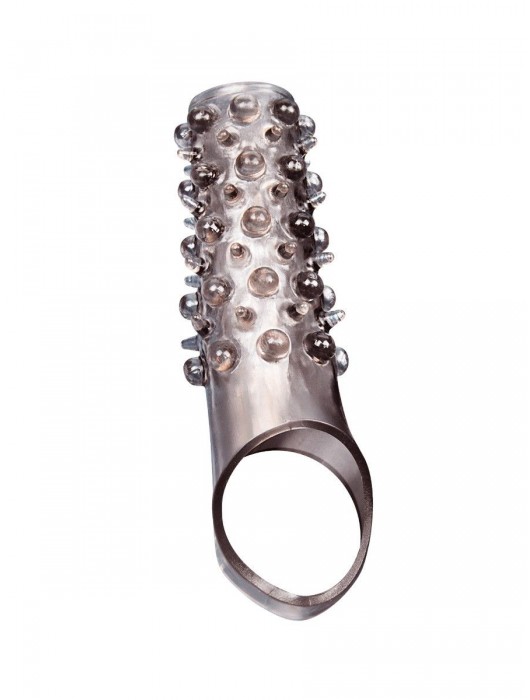 Дымчатая насадка на пенис с шипами и выпуклостями - 12 см. - Sex Expert - в Брянске купить с доставкой