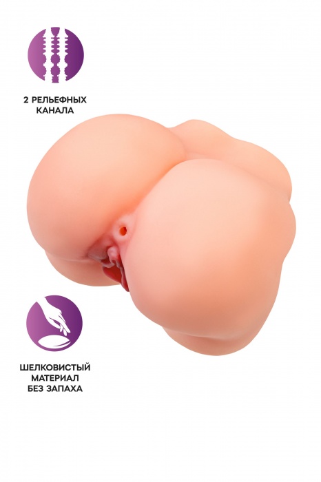 Реалистичный мастурбатор в форме попки с 2 любовными входами - No Name - в Брянске купить с доставкой