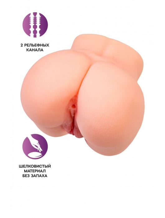 Реалистичный мастурбатор в форме попки с двумя любовными входами - No Name - в Брянске купить с доставкой
