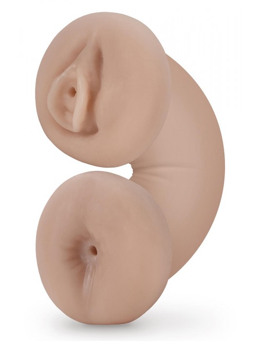 Телесный люминесцентный двусторонний мастурбатор Tasha - Blush Novelties - в Брянске купить с доставкой