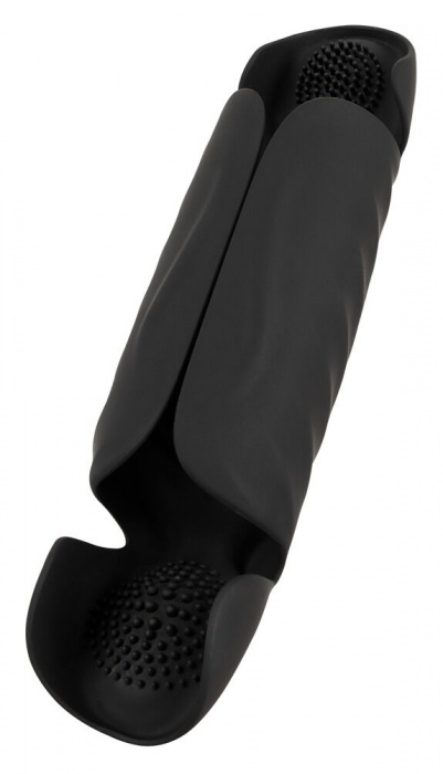 Черный вибромастурбатор с трехточечной стимуляцией Penis Trainer with 3 Point Stimulation - Orion - в Брянске купить с доставкой