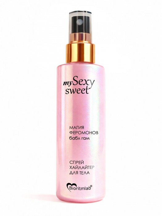Спрей хайлайтер для тела Sexy Sweet с ароматом бабл-гам, шиммером и феромонами - 200 мл. -  - Магазин феромонов в Брянске