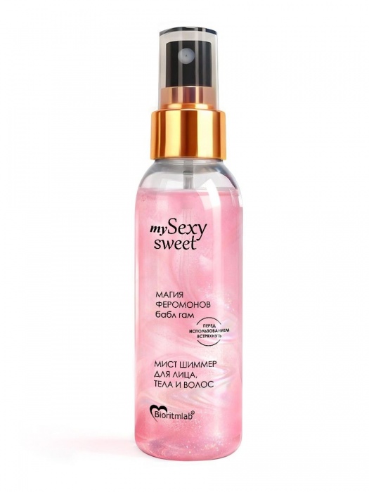 Мист для лица, тела и волос Sexy Sweet с ароматом бабл-гам, шиммером и феромонами - 95 мл. -  - Магазин феромонов в Брянске
