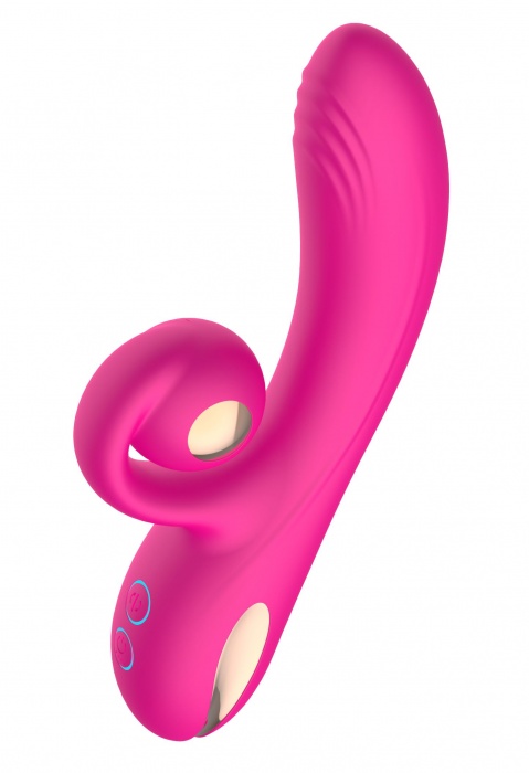 Розовый вибратор-кролик с функцией вращения ствола - Secwell