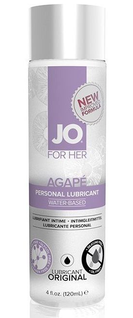 Женский лубрикант на водной основе JO AGAPE LUBRICANT ORIGINAL - 120 мл. - System JO - купить с доставкой в Брянске