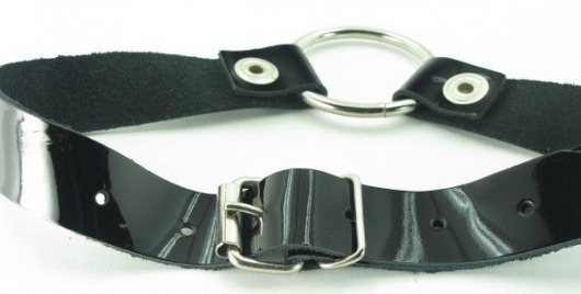 Кляп с кольцом и лаковым ремешком - БДСМ Арсенал - купить с доставкой в Брянске