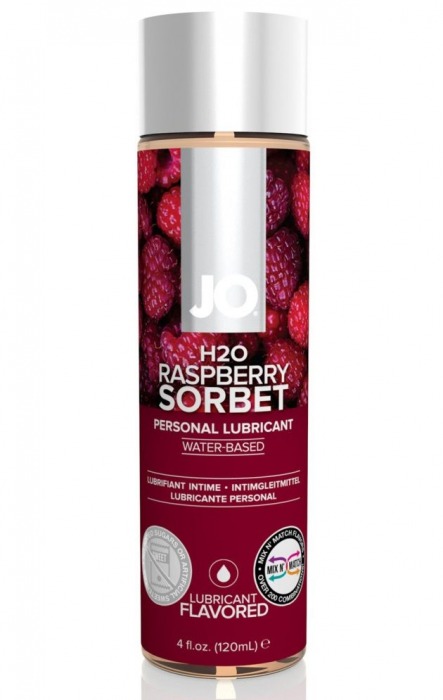 Лубрикант на водной основе с ароматом малины JO Flavored Raspberry Sorbet - 120 мл. - System JO - купить с доставкой в Брянске