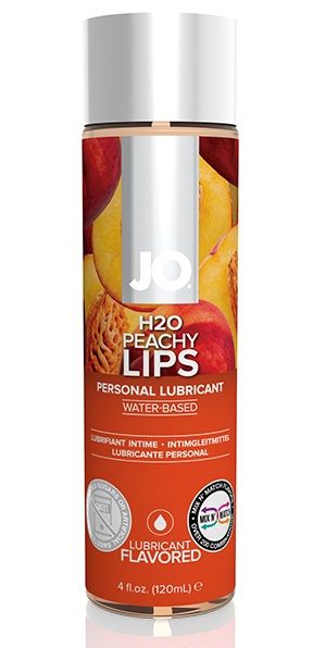 Лубрикант на водной основе с ароматом персика JO Flavored Peachy Lips - 120 мл. - System JO - купить с доставкой в Брянске