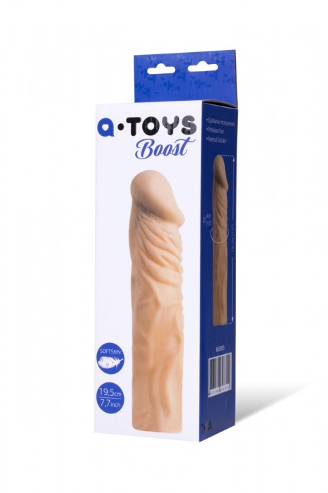Насадка с ярко выраженной головкой и рельефным стволом - 19 см. - A-toys - в Брянске купить с доставкой