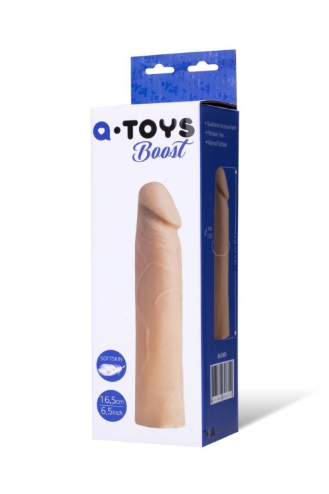 Реалистичная насадка с ярко выраженной головкой - 16,5 см. - A-toys - в Брянске купить с доставкой Реалистичная насадка с ярко выраженной головкой - 16,5 см. - A-toys - в Брянске купить с доставкой