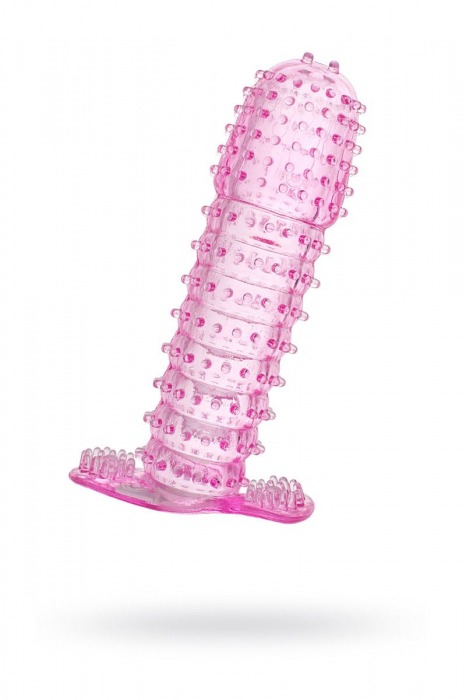 Гелевая розовая насадка с шипами - 12 см. - Toyfa Basic - в Брянске купить с доставкой