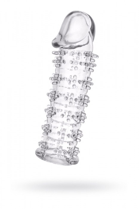 Гелевая прозрачная насадка с шипами - 12 см. - Toyfa Basic - в Брянске купить с доставкой