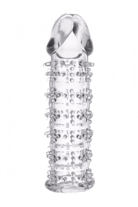 Гелевая прозрачная насадка с шипами - 12 см. - Toyfa Basic - в Брянске купить с доставкой