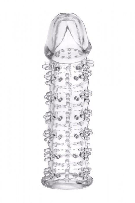 Гелевая прозрачная насадка с шипами - 12 см. - Toyfa Basic - в Брянске купить с доставкой