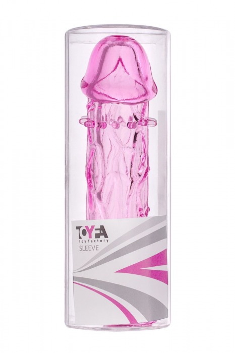 Гладкая розовая насадка с усиками под головкой - 12,5 см. - Toyfa Basic - в Брянске купить с доставкой