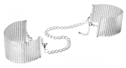 Серебристые наручники-браслеты Desir Metallique Handcuffs - Bijoux Indiscrets - купить с доставкой в Брянске