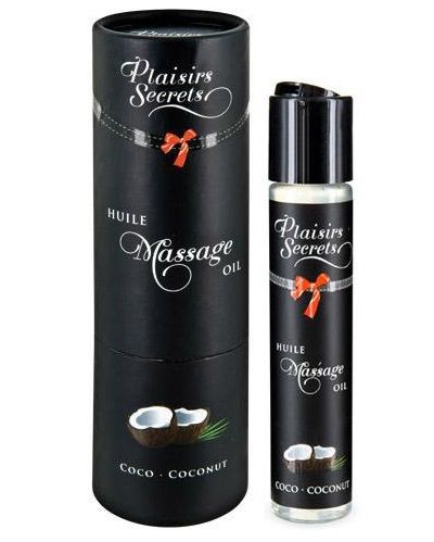 Массажное масло с ароматом кокоса Huile de Massage Gourmande Coco - 59 мл. - Plaisir Secret - купить с доставкой в Брянске