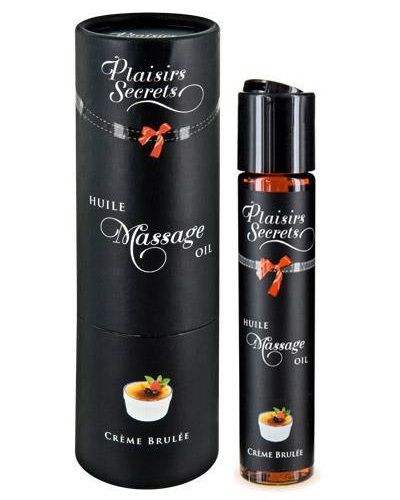 Массажное масло с ароматом крем брюле Huile de Massage Gourmande Creme Brulée - 59 мл. - Plaisir Secret - купить с доставкой в Брянске