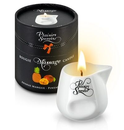 Массажная свеча с ароматом манго и ананаса Bougie de Massage Ananas Mangue - 80 мл. - Plaisir Secret - купить с доставкой в Брянске