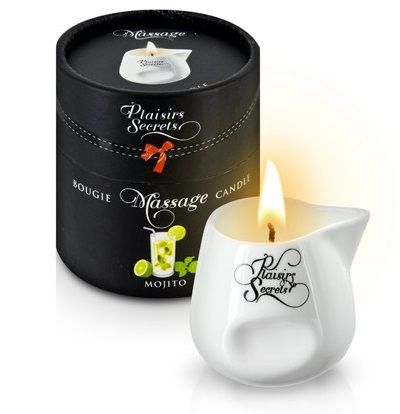 Массажная свеча с ароматом мохито Bougie de Massage Mojito - 80 мл. - Plaisir Secret - купить с доставкой в Брянске