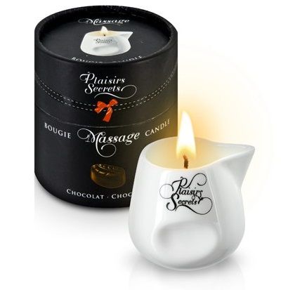 Массажная свеча с ароматом шоколада Bougie de Massage Gourmande Chocolat - 80 мл. - Plaisir Secret - купить с доставкой в Брянске