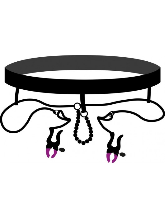 Трусики с зажимами для половых губ и бусинками для массажа промежности - Orion - купить с доставкой в Брянске