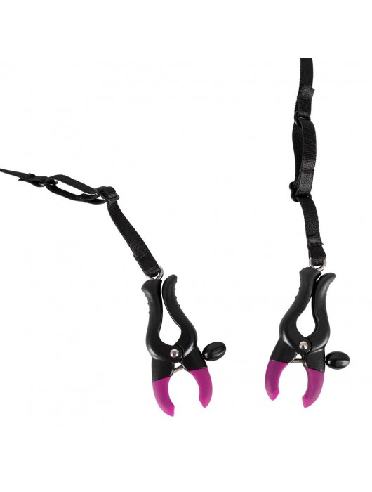 Трусики с зажимами для половых губ и бусинками для массажа промежности - Orion - купить с доставкой в Брянске