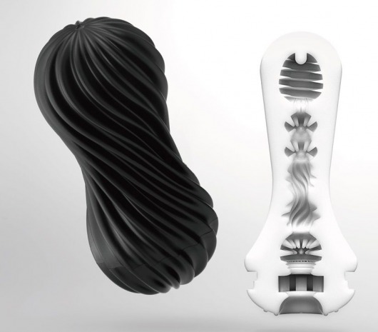 Мастурбатор FLEX Rocky Black с плотным рельефом - Tenga - в Брянске купить с доставкой
