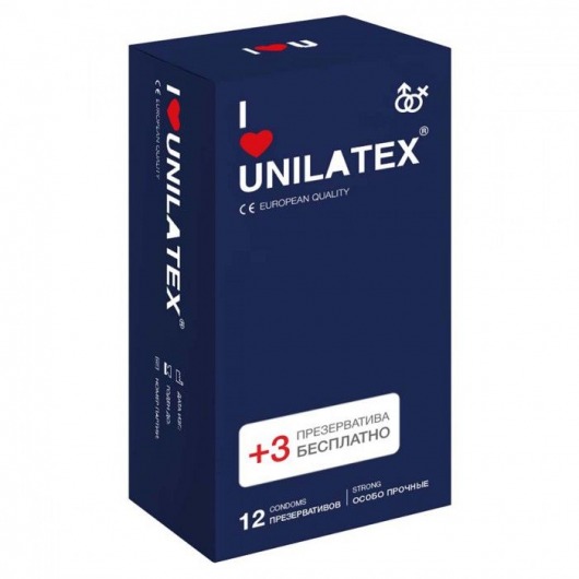 Ультрапрочные презервативы Unilatex Extra Strong - 12 шт. + 3 шт. в подарок - Unilatex - купить с доставкой в Брянске