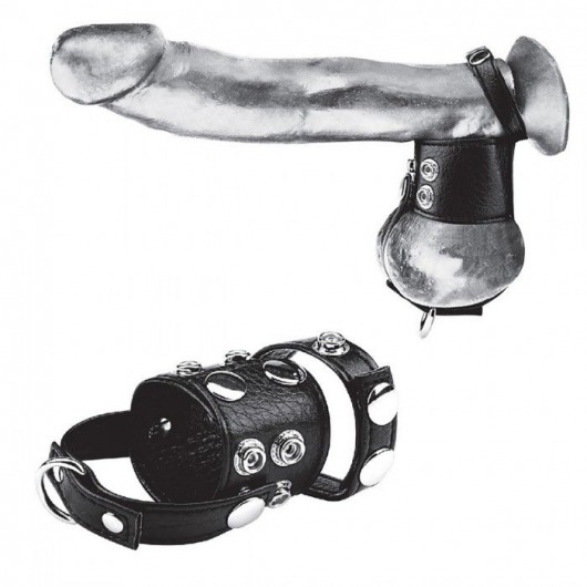 Утяжка на пенис и мошонку Cock Ring With 1.5  Ball Stretcher And Optional Weight Ring - BlueLine - купить с доставкой в Брянске