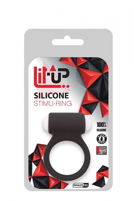 Чёрное эрекционное виброкольцо LIT-UP SILICONE STIMU RING 3 BLACK - Dream Toys - в Брянске купить с доставкой
