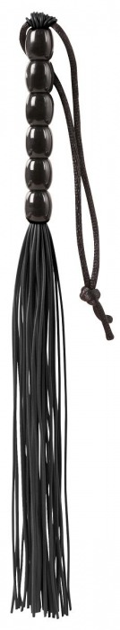 Чёрная мини-плеть из резины Rubber Mini Whip - 22 см. - Blush Novelties - купить с доставкой в Брянске