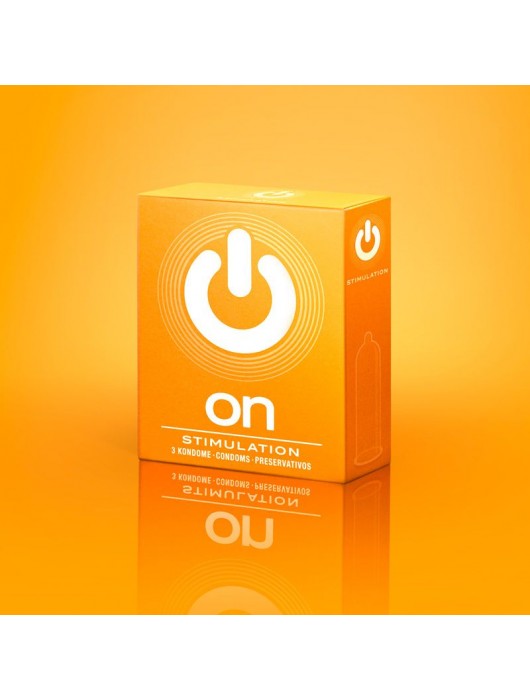Презервативы ON) Stimulation с точками - 3 шт. - ON) - купить с доставкой в Брянске