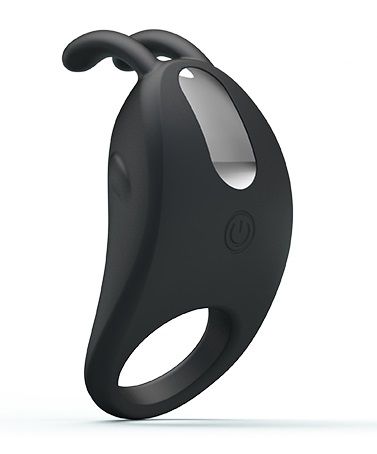 Чёрное эрекционное кольцо с вибрацией Rabbit Vibrator - Baile - в Брянске купить с доставкой