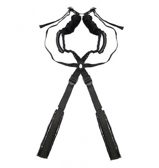 Чёрный бондажный комплект Romfun Sex Harness Bondage на сбруе - Romfun - купить с доставкой в Брянске