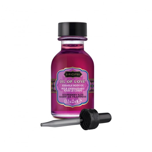 Масло для ласк с ароматом малины Oil of Love Raspberry Kiss - 22 мл. - Kama Sutra - купить с доставкой в Брянске