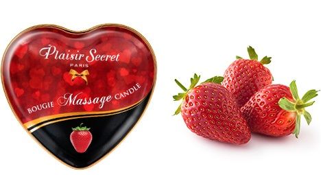 Массажная свеча с ароматом клубники Bougie Massage Candle - 35 мл. - Plaisir Secret - купить с доставкой в Брянске
