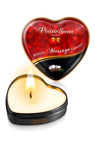 Массажная свеча с ароматом кокоса Bougie Massage Candle - 35 мл. - Plaisir Secret - купить с доставкой в Брянске