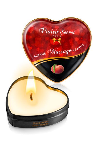 Массажная свеча с ароматом персика Bougie Massage Candle - 35 мл. - Plaisir Secret - купить с доставкой в Брянске